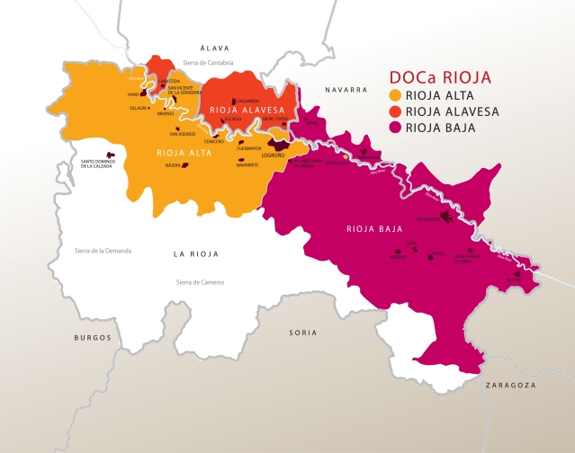 Rioja's Three Regions, courtesy of Vibrant Rioja
